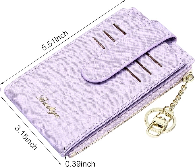 Badiya Slim Women Wallet RFID Blocking Bifold Compact 9 Card Slots Holder Wallets Soft Leather with Zipper Coin Pocket 2 ID Window