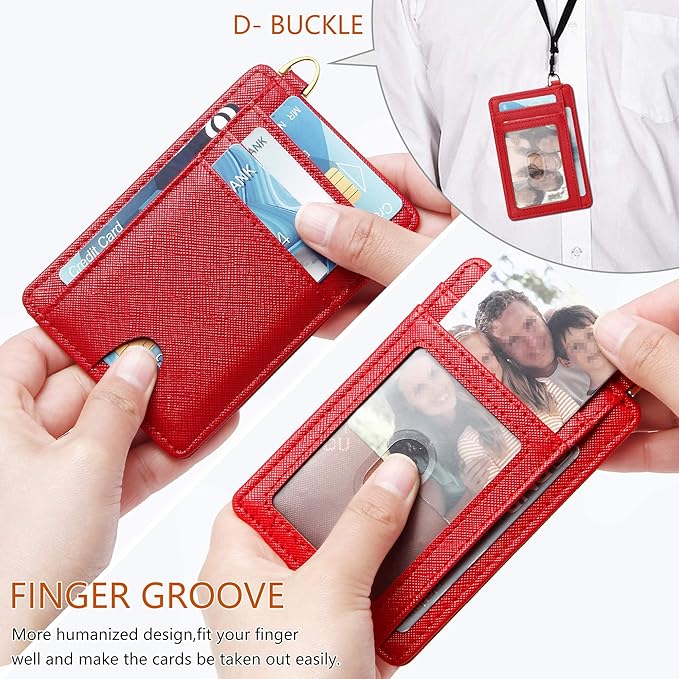 GEEAD Red Slim Minimalist Front Pocket RFID Blocking Card Holder Wallets for Men & Women