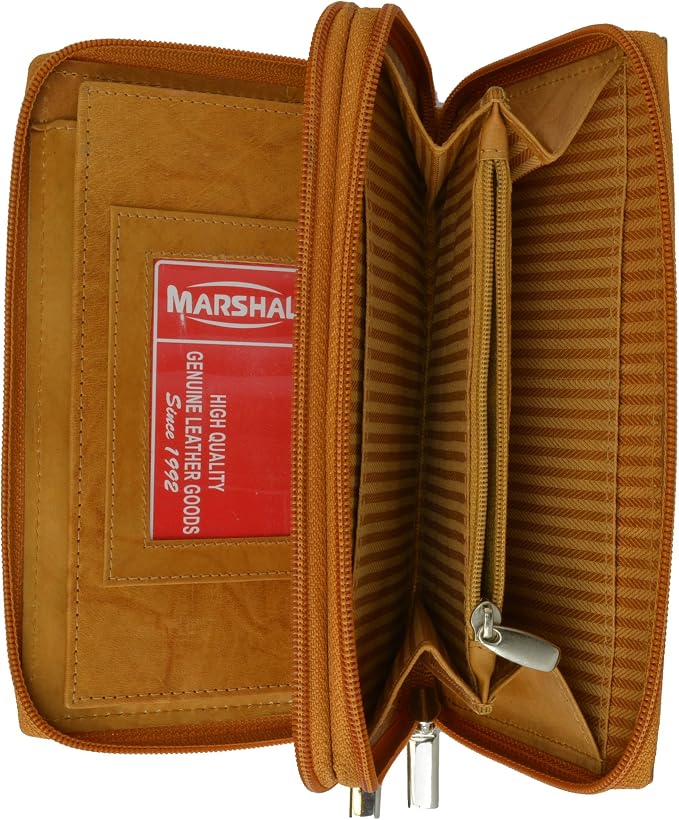 Marshal Genuine Leather Ladies Standard Wallet #4575CF Tan