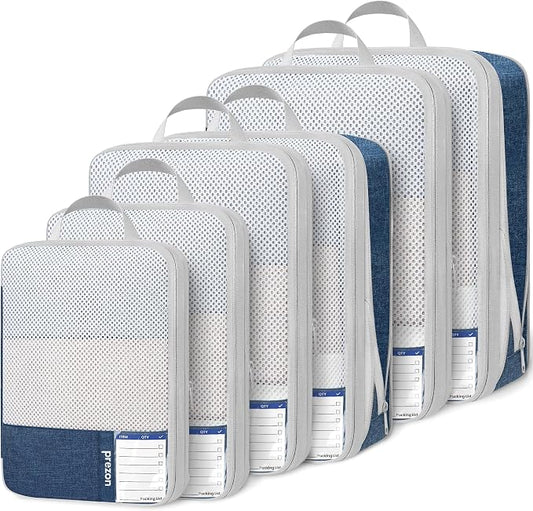 Compression Packing Cubes for Travel, Lightweight Vacation Travel Essentials, Travel Accessories for Suitcase Organizer Bags Set, Durable Luggage Organizer