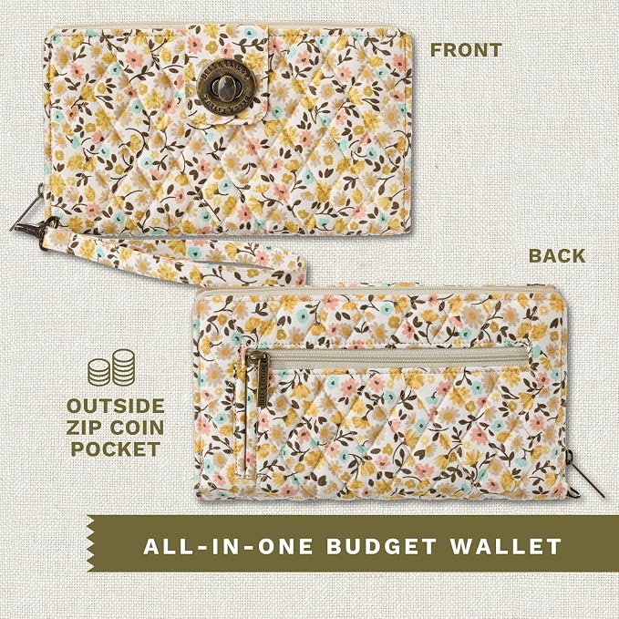 Bella Taylor Cash System Wallet for Envelope Budgeting - RFID Protected - Cash Stuffing Wallet with Detachable Wristlet