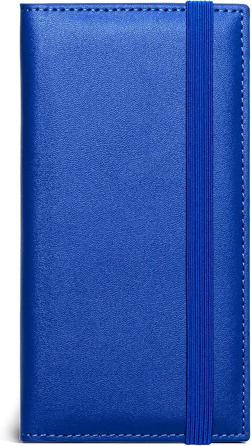 Zreal Checkbook Cover for Women, Premium Vegan Leather Checkbook Holder for Top & Side Tear Duplicate Checks with RFID Blocking (Pure Blue)