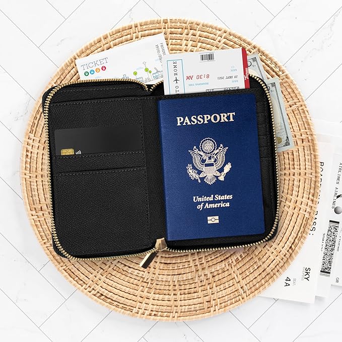 Beautiful Passport Holder for Travel with Wristlet Strap - All-in-One Wallet for Women with Card Slots and Tassel Keychain - Perfect RFID Blocking Case to Keep Your Travel Documents Organized & Safe