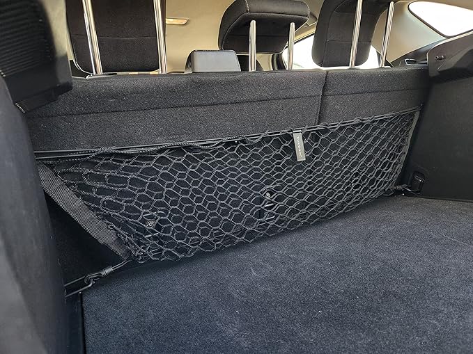 Back Seat Style Automotive Elastic Trunk Mesh Cargo Net for Mazda CX-3 2016-2021 - Premium Trunk Organizers and Storage - Luggage Net for Crossover - Best Car Organizer for Mazda CX 3