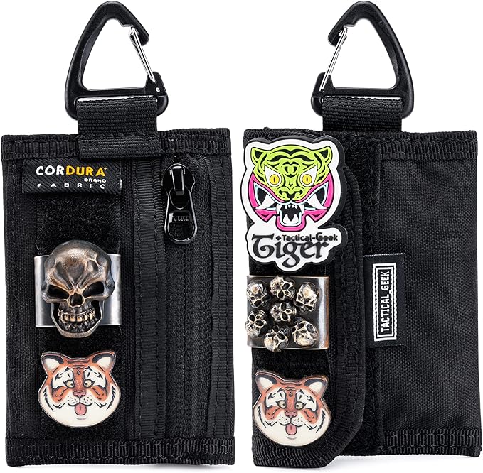 TACTICAL GEEK Storage A2 S EDC Pouch Organizer, Nylon Coin Purse, Multi-Purpose Storage Pocket, Cool Slim Multitools Pocket Organizer for Men, Compact Gadget Pouch for Daily Carry Black
