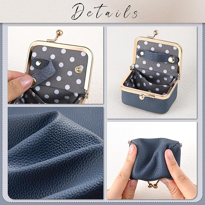 Zivyes Mini Jewelry Box Travel Small Coin Purse Organizer Case Genuine Leather Tiny Size (B-blue)