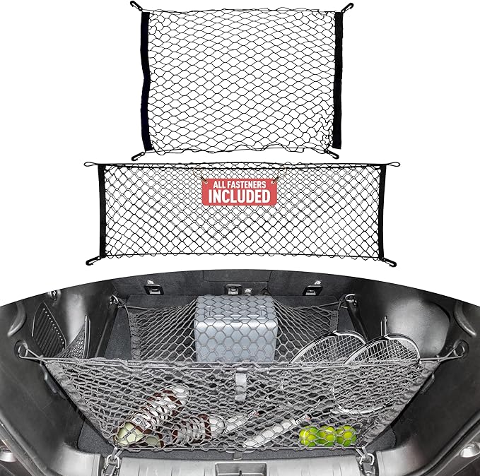 Envelope Style Trunk Mesh Cargo Net for Jeep Compass, Patriot, Renegade 2007-2026 Automotive Exterior Accessories - Premium Car Storage Organizers, Cargo Bed Net For Pickup Truck Smart Vehicle Storage