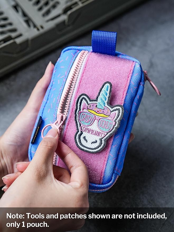VIPERADE VE26 EDC Pouch Organizer with 11 Compartments, Small Tool Pouch with DIY Patches Area, EDC Pocket Organizer for Mutitools