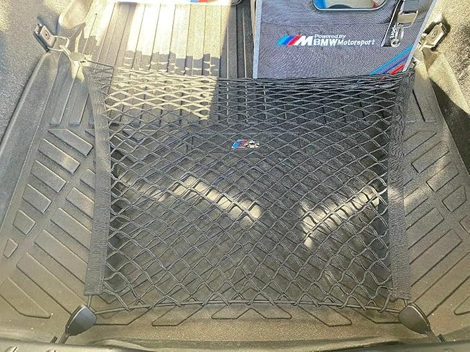 Trunk Organizer Cargo Net for BMW 5-Series 1999-2023 – Floor Style Cargo Net for Sedan – Premium Mesh Car Trunk Organizer Vehicle Carrier Storage – Compatible with BMW 5-Series