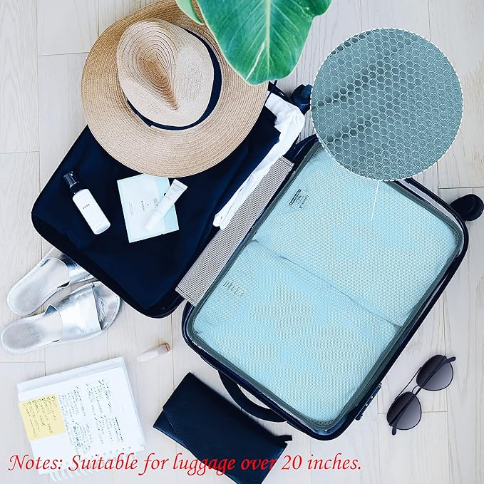 Packing Cubes Set, 2 Pcs Packing Organizers Set for Suitcases (Grey blue)