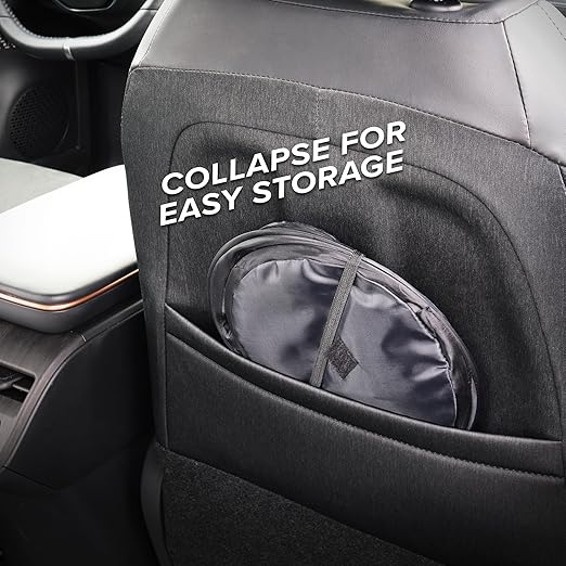 Armor All Car Trash Can, 3.3 Gallon Pop-Up Garbage Bin, Waterproof, Loop for Hanging, Velcro Base, Washable, Metal Frame, Portable Collapsible Design for Easy Storage, 12” Inch High x 9” Inch Wide