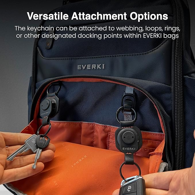 EVERKI Quick-Release Leather Keychain – Magnetic One-Hand Detachable Keychain, Secure Quick-Release Key Ring for Backpacks – Compact & Lightweight Design, Ideal Gift for Business Commuters & Travelers