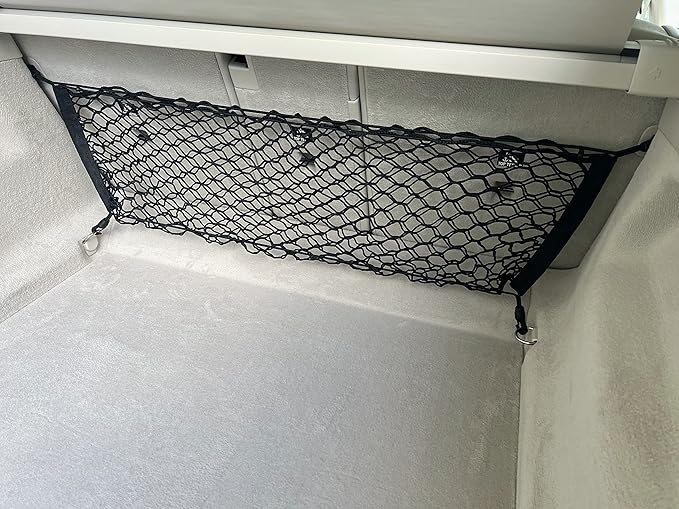 Back Seat Style Automotive Elastic Trunk Mesh Cargo Net for Mercedes-Benz EQS 2022-2025- Premium Trunk Organizers and Storage - Luggage Net for Sedan - Best Car Organizer for Mercedes-Benz EQS