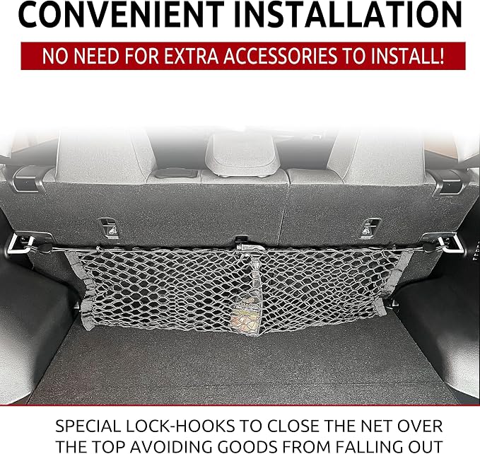 Envelope Style Trunk Mesh Cargo Net for Kia Seltos S LX EX SX 2021-2025 - Car Accessories - Premium Trunk Organizers and Storage - Cargo Net for SUV - Vehicle Carrier Organizer for Kia Seltos