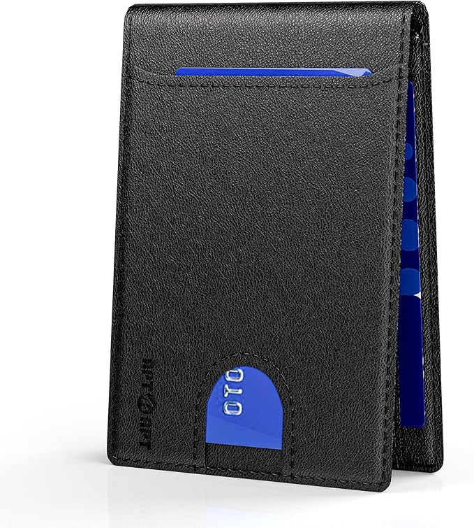 Men's Wallet with Tracker, (RFID Blocking) Slim Bifold Front Pocket Wallets for Men with Find My for Travel, Gym, Daily Use with Gift Box, Black