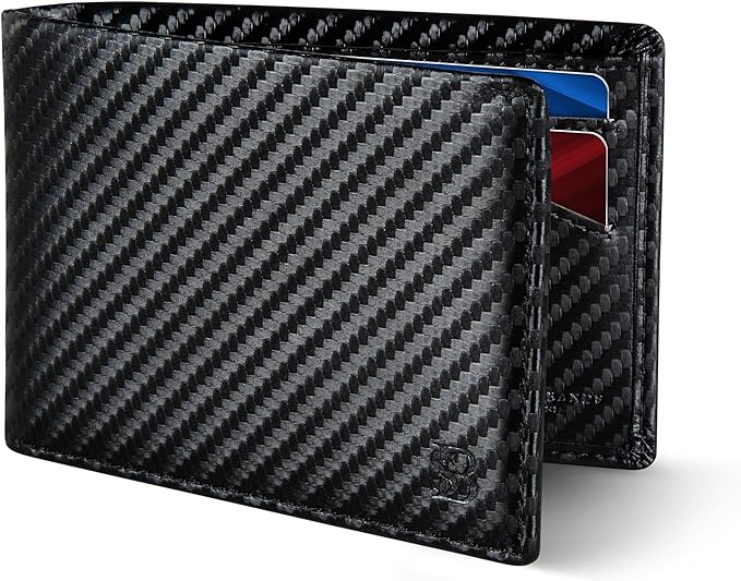 SERMAN BRANDS Mens Slim Bifold Wallet RFID Blocking Minimalist Front Pocket Wallets for Men - Thin & Stylish