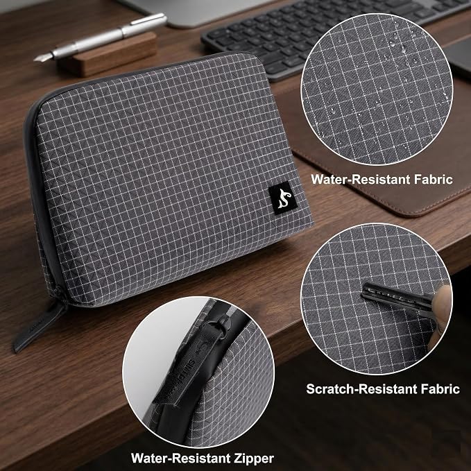 simtoper Electronic Organizer Travel Case – Waterproof Cable Bag for Cord, Charger, Hard Disk, Power Bank – Small Tech Storage for Travel, Backpack, Business Trip, Airplane