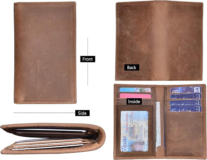 Slim Thin ID/Credit Card Holder RFID Genuine Leather Bifold Front Pocket Wallet