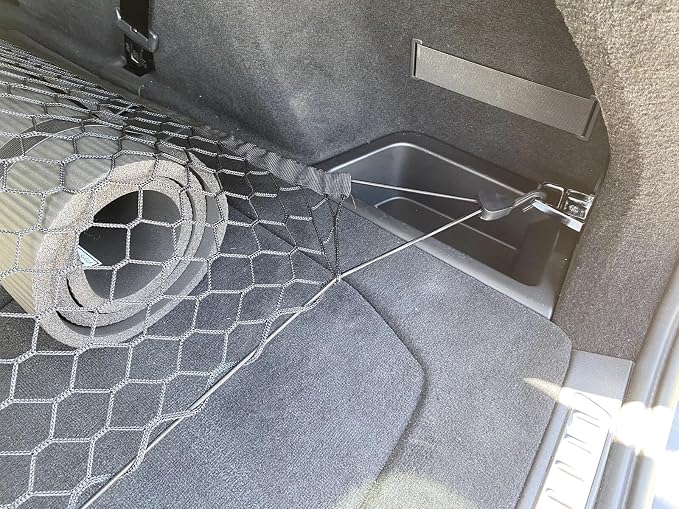 Trunk Organizer Cargo Net for Volvo XC90 2003-2026 – Floor Style Cargo Net for SUV – Premium Mesh Elastic Car Trunk Organizer Vehicle Carrier Storage – Compatible with XC90