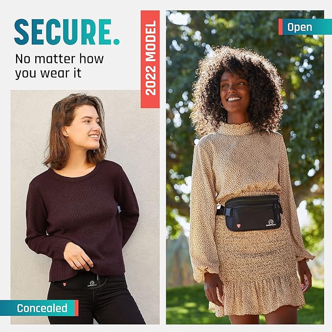 Alpha Keeper Money Belt for Travel Hidden Under Clothes – RFID Blocking Passport Holder & Slim Waist Wallet Pouch for Women & Men, Anti-Theft Travel Accessories
