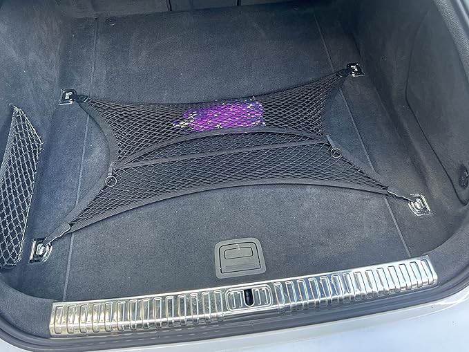 Floor Style Automotive Elastic Trunk Mesh Cargo Net for Audi A7 S7 RS7 2018-2025- Premium Trunk Organizers and Storage - Luggage Net for Sedan- Best Car Organizer for Audi A7 S7 RS7 (4K8)