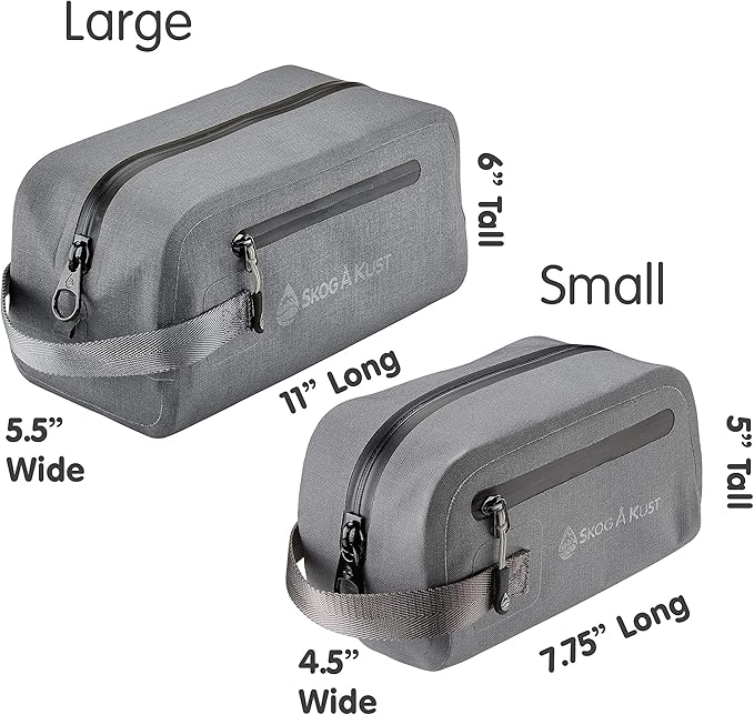 Skog Å Kust DoppSåk Waterproof & Leak-Proof Travel Toiletry Bag | Large, Charcoal Grey