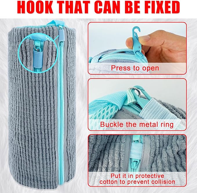Shoe Washing Machine Bag, 2 Pack – Reusable, Fits All Shoe Types, 360° Deep Cleaning with Self-Locking Zipper, Wash Two Pairs at Once, Protects Shoes and Washing Machines(Gray)