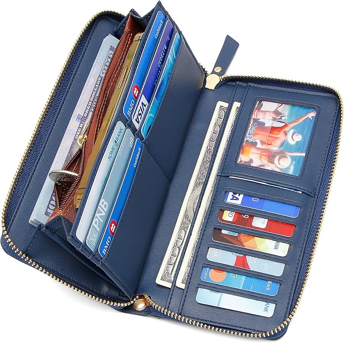 GEEAD Custom Design Wristlet Wallets for Women PU Leather RFID Blocking Wallet