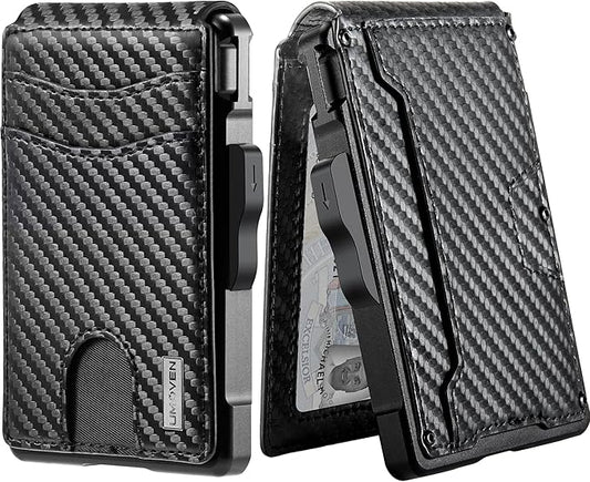 umoven Wallet for Men - with Money Clip Slim Leather Slots Credit Card Holder RFID Blocking Bifold Minimalist Wallet