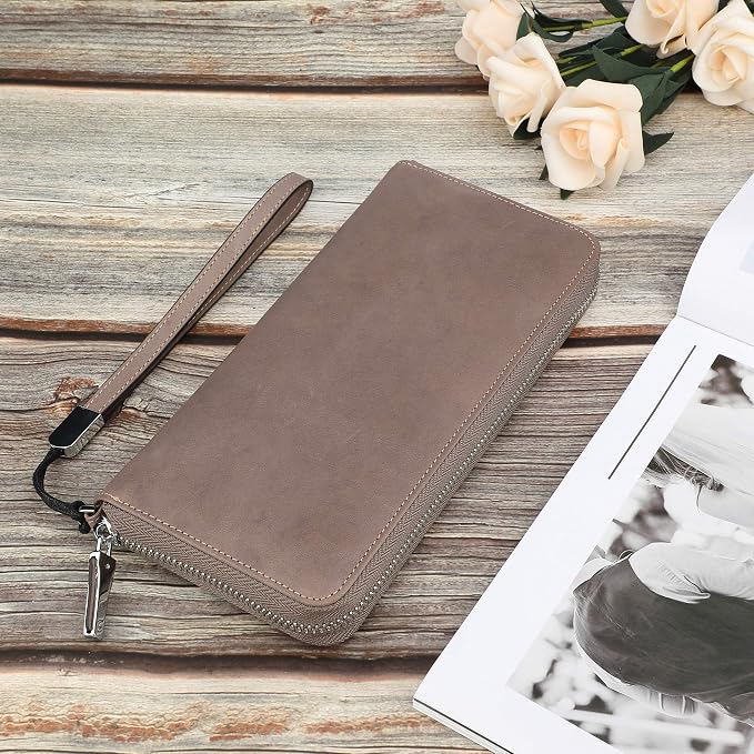 Lavemi Small Compact Women Wallet RFID Blocking Genuine Leather Bifold Purse with ID Windows