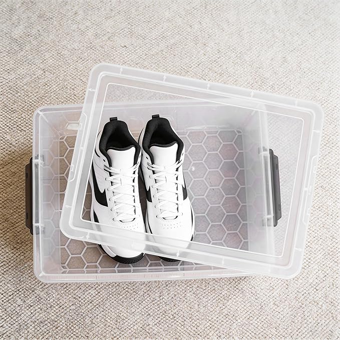 ITYLIFE CITYLIFE Citylife 33 Qt. Plastic Storage Bins with Lids Large Stackable Storage Containers for Organizing Clear Storage Box, 4 Packs Durable Totes for Storage Toys, Clothes