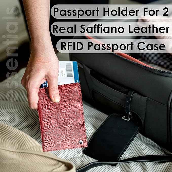 2 Passport Holder - Travel Essentials, RFID Blocking Wallet Credit Card Organiser, Plain Accessories Slim Cover For Men & Women | Travel Essentials, RFID Blocking, Wallet, Accessories, Slim Cover