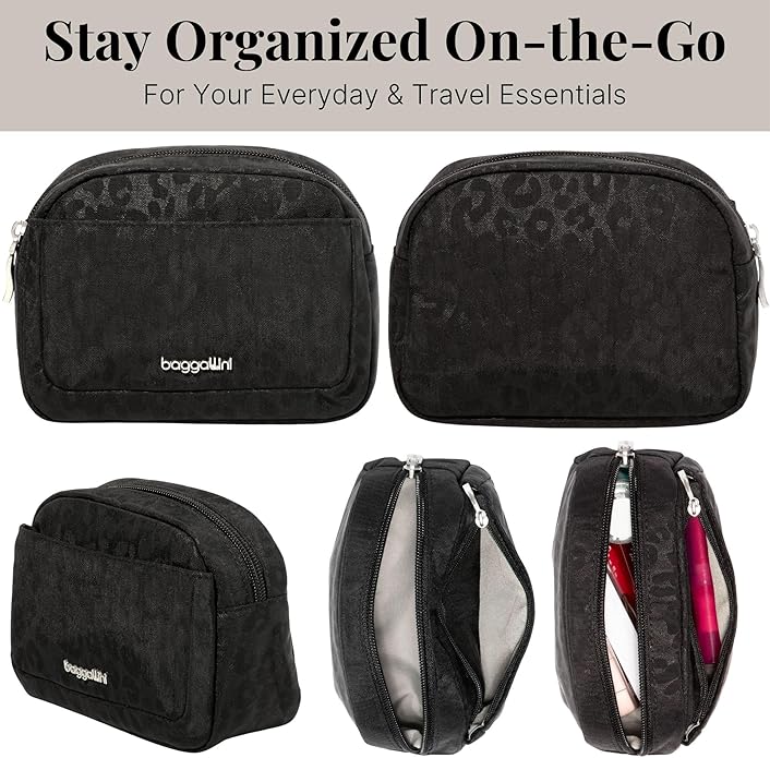 Baggallini Women's Pocket Cosmetic - Lightweight Bag - Travel Essentials Makeup Organizer