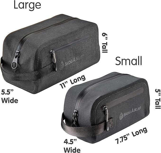 Skog Å Kust DoppSåk Waterproof & Leak-Proof Travel Toiletry Bag | Small, Black