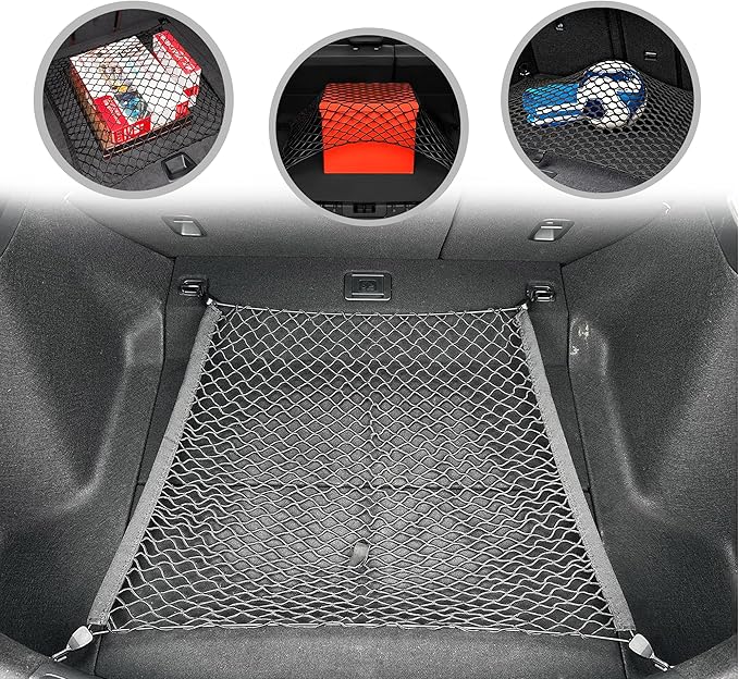 Floor Style Automotive Elastic Trunk Mesh Cargo Net for Honda Civic LX EX-L Touring 2022-2025 - Premium Trunk Organizer and Storage - Luggage Net for Hatchback - Car Organizer for Honda Civic