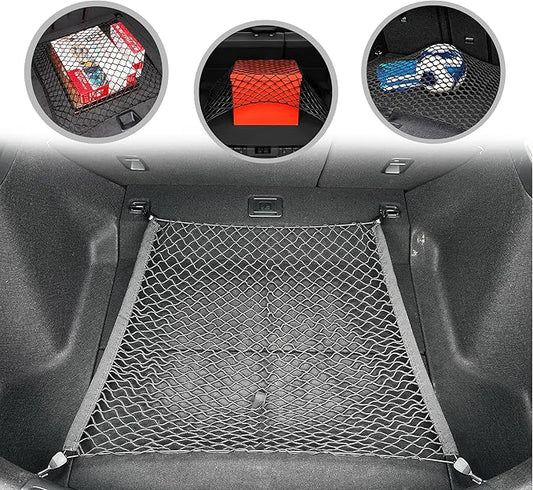 Floor Style Automotive Elastic Trunk Mesh Cargo Net for Honda Civic LX EX-L Touring 2022-2025 - Premium Trunk Organizer and Storage - Luggage Net for Hatchback - Car Organizer for Honda Civic