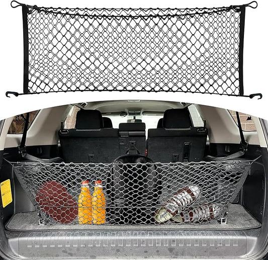 Envelope Style Automotive Elastic Trunk Mesh Cargo Net for Toyota 4Runner 3 Row Model Only 2010-2026 - Premium Trunk Organizer and Storage - Luggage Net for SUV - Best Car Organizer