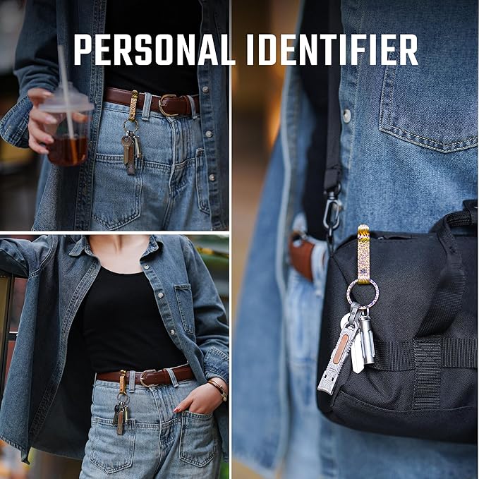 KeyUnity KM00 Titanium Belt Loop Keychain Clip Double Side Quick Release Key Holder with Detachable Key Ring