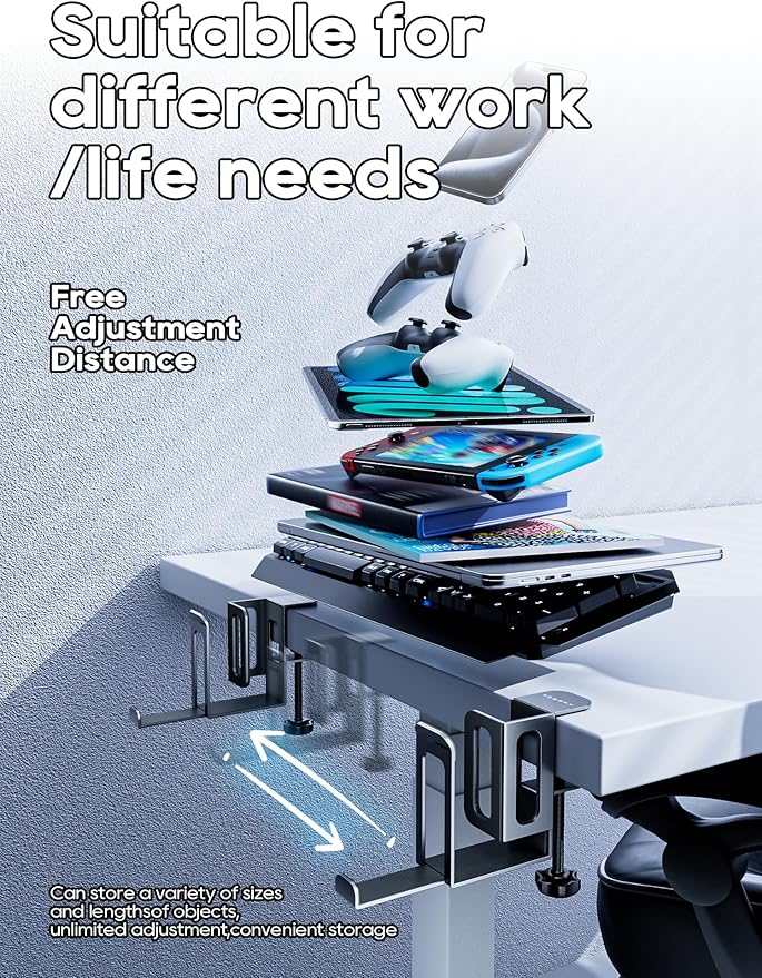 NODOCA 2-Slot Laptop Storage for Desk, Vertical Laptop Stand for Desk, MacBook Vertical Stand, with Headphone Holder, Desk Side Storage for MacBook/Surface/Samsung/HP/Dell[L, White]