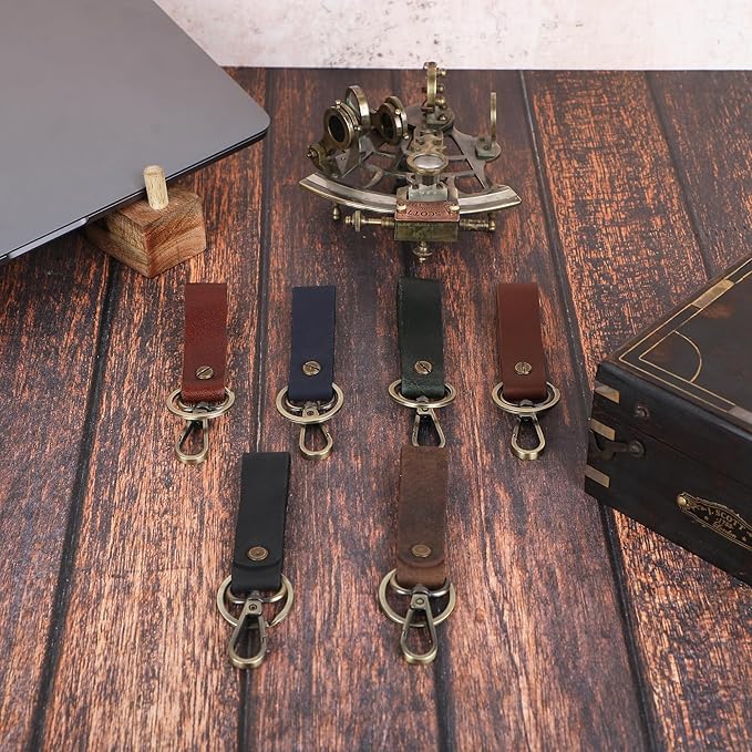 Genuine Leather Keychain with Belt Loop - Key Case Leather Tactical HK EDC Clip Fob Keychain Leathers Key Holder