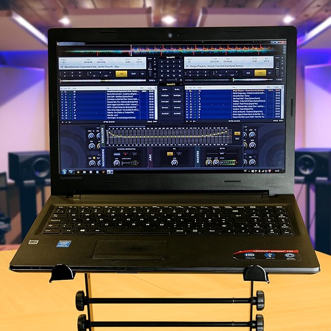 RockJam Portable DJ Laptop Stand with Adjustable Height, Anti-Slip Design, Works For Laptops, Controllers & CD Players