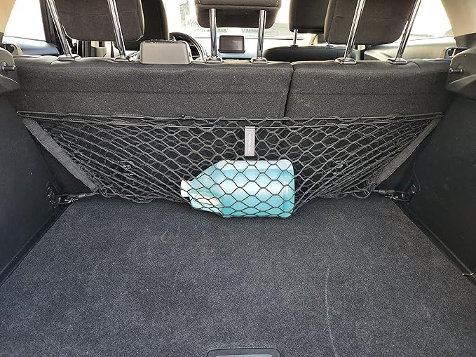 Back Seat Style Automotive Elastic Trunk Mesh Cargo Net for Mazda CX-3 2016-2021 - Premium Trunk Organizers and Storage - Luggage Net for Crossover - Best Car Organizer for Mazda CX 3