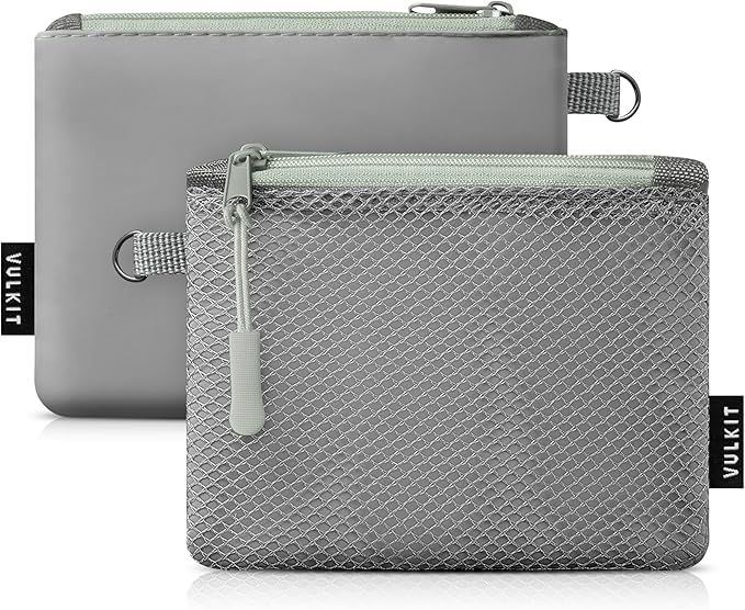 VULKIT Coin Purse Pack of 2 Zipper Wallet Change Purse Slim Travel Pouch Multifunctional Pouch Bag Everyday Carry