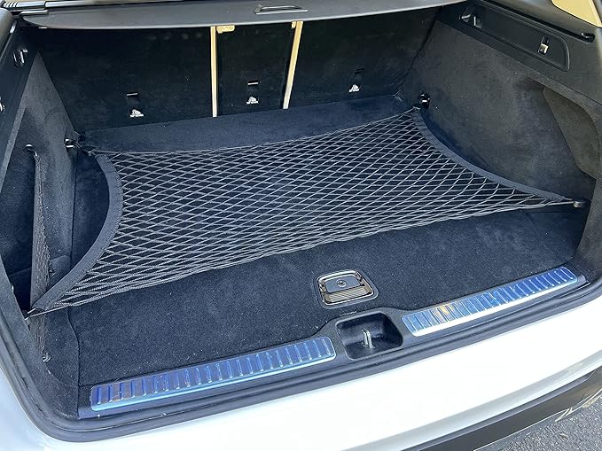 Floor Style Automotive Elastic Trunk Mesh Cargo Net for Mercedes-Benz GLC 2016-2025 - Premium Trunk Organizers and Storage - Luggage Net for SUV- Best Car Organizer for Mercedes-Benz GLC
