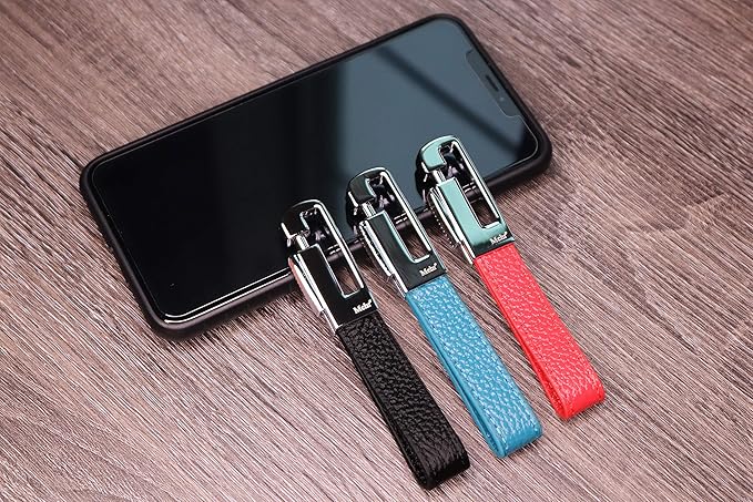 Mehr Key Chain - Leather Detachable Keychain, Valet Luxury Car Keyring Holder, Gift Idea Men Women KC8, Red
