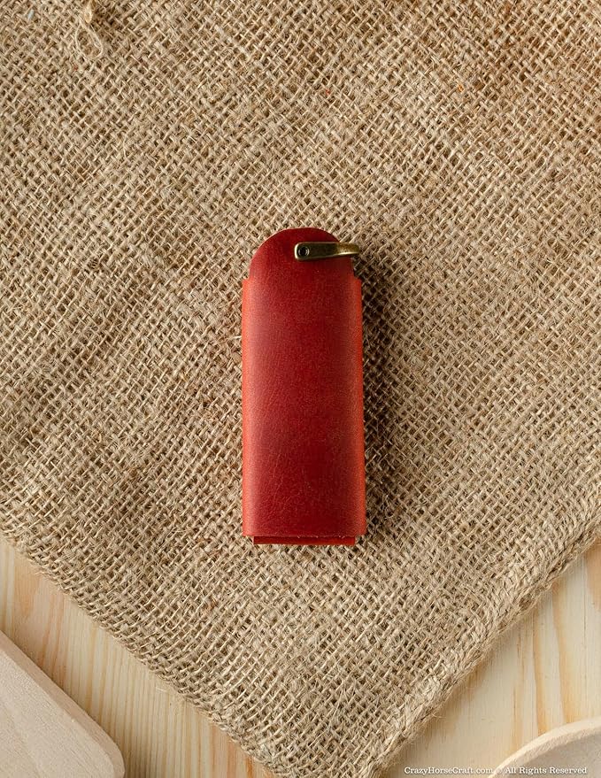 Crazy Horse Craft, Leather Key Holder, Keychain, Minimalist Keyring, Fob, EDC Organizer Cover Sleeve Finder Bag Tag Case