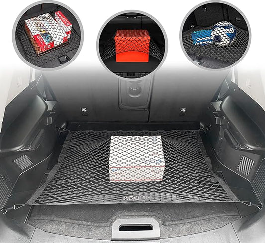 Floor Style Automotive Elastic Trunk Mesh Cargo Net for Nissan Rogue (T33) 2021-2026 - Premium Trunk Organizer and Storage - Luggage Net for Crossover - Best Car Organizer for Nissan Rogue