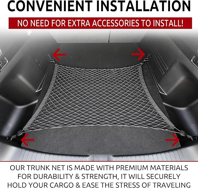 Floor Style Automotive Elastic Trunk Mesh Cargo Net for Mazda CX-50 2023-2025 - Premium Trunk Organizers and Storage - Luggage Net for Crossover - Best Car Organizer for Mazda CX50
