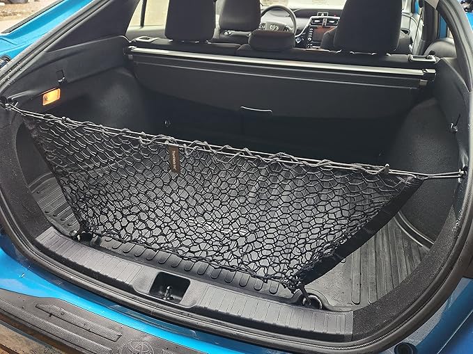 Envelope Style Automotive Elastic Trunk Mesh Cargo Net for Toyota Prius 2016-2024 - Premium Trunk Organizer and Storage - Luggage Net for Sedan - Best Car Organizer for Toyota Prius (XW50)