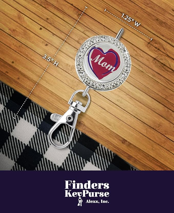 Women’s Bag Charm Key Finder, Car Keychain Hook, Cute Purse Organizer & Tote Bag Accessories, Gifts for Mom - Bling